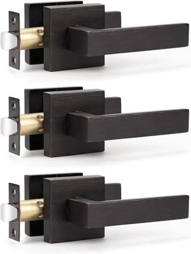 Miniatura 40 de KNOBWELL Paquete de 1 manija de puerta interior negra para uso en interiores, reversible para izquierda y derecha sin llave Negro