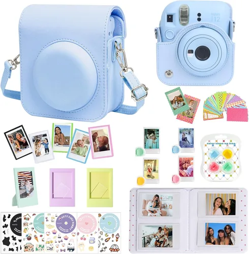 Miniatura 10 de CAIYOULE Accesorios para cámara Fuji Instax Mini 12, paquete de accesorios que incluye estuche de PU para la cámara 12, mini álbum de fotos, marcos