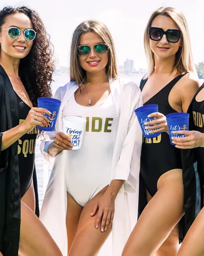 Miniatura 6 de Nefelibata Vasos de plástico náuticos para fiesta de marineros, 12 unidades, Let's Get Nauti, despedidas de soltera, fiestas temáticas de estadio