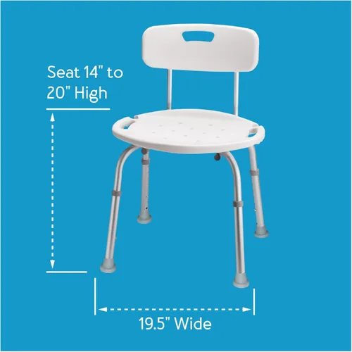 Miniatura 14 de Carex Silla de ducha con respaldo, silla de baño y asiento de ducha para ancianos, discapacitados y discapacitados, 350 libras, fácil montaje