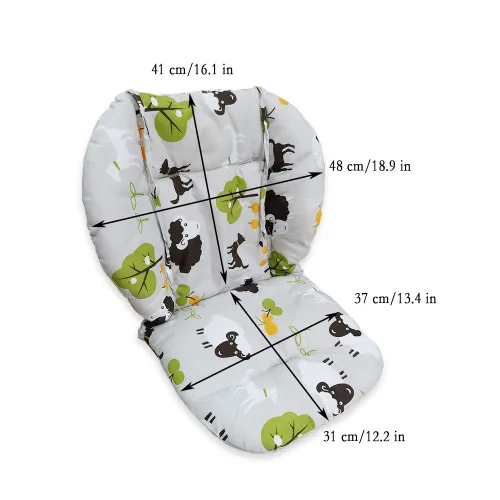 Miniatura 4 de Twoworld Cojín para silla alta, cojín grueso grande para silla alta de bebé, funda transpirable (oveja gris)