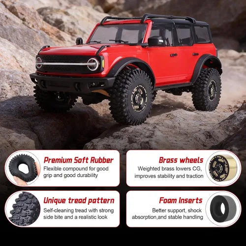 Miniatura 3 de HobbyPark Ruedas y neumáticos Beadlock de latón 1.0 para piezas de actualización TRX4M 1/18 SCX24 1/24 RC 1/18, juego de 4 (tipo A)