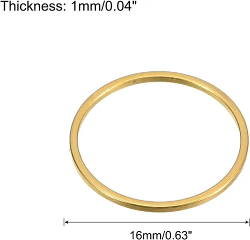 Miniatura 2 de MECCANIXITY Aretes redondos con cuentas, anillo de enlace de bisel abierto de círculo, anillo de enlace para hacer joyas Tono de latón