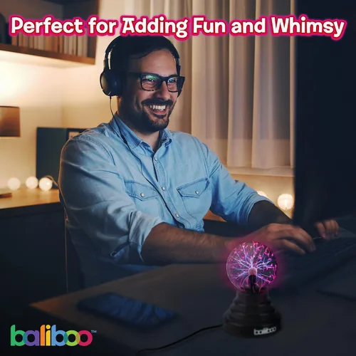 Miniatura 6 de BALIBOO Lámpara de bola de plasma mini de 7,6 cm – Globo de rayos activado por toque – Lámpara de globo de plasma USB y a pilas – Bola
