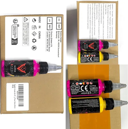 Miniatura 8 de Kit de tinta de tatuaje de 14 colores de 1.0 fl oz con pintura Microblade y tinta UV, juego de tinta dinámica para equipo de tatuaje y pistola