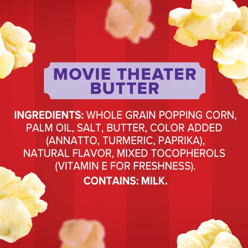 Miniatura 7 de Orville Redenbacher's Movie Theater Butter- Palomitas de maíz para microondas con sabor a mantequilla, sin gluten, 3 bolsas (12 cajas)
