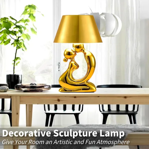 Miniatura 7 de Lámpara de mesa inalámbrica, lámpara de estatuas de Thinker, lámpara de escritorio estética LED táctil, recargable, funciona con pilas, luz de noche