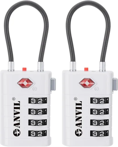 Miniatura 31 de ANVIL Candados de equipaje TSA de 4 esferas con alerta de búsqueda: núcleo TSA008 mejorado para máxima seguridad, ideal para equipaje, maleta