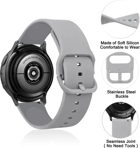 Miniatura 3 de 4 PACK Bands Compatible with Samsung Galaxy Watch 4 40mm 44mm/ 4 Classic 42mm 46mm, 20mm Adjustable Silicone Sport Replacement Strap for Samsung