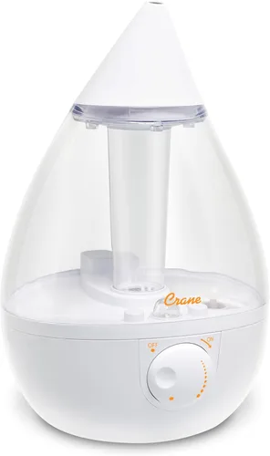 Miniatura 12 de Crane Humidificador ultrasónico de niebla fría en forma de lágrima, tanque grande de 1 galón, apagado automático, humidificadores de bebé para Gris
