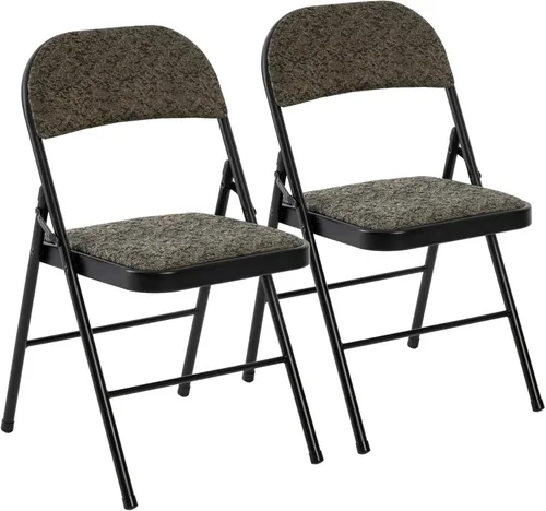 Miniatura 17 de Juego de 2 sillas plegables acolchadas de acrílico apilables portátiles con cojín para actividades al aire libre, reuniones en interiores, salas