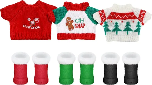 Bencailor Juego de 6 piezas de accesorios de ropa para muñeca de Navidad con zapatos para muñeca y botas de nieve para accesorios de muñeca (Lindo)