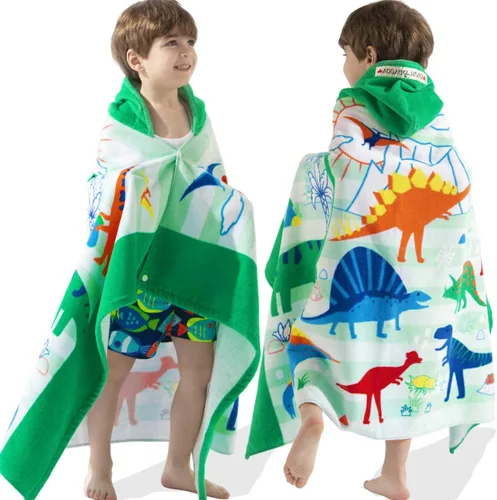 Miniatura 9 de VOOVA & MOVAS Toalla de playa con capucha para niños de 3 a 8 años, 30 x 50 pulgadas, suave, gruesa, grande, 100% algodón, absorbente para playa