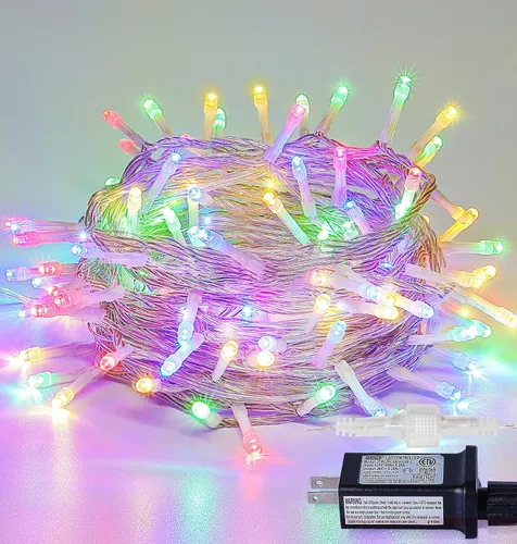 Miniatura 15 de Cadena de 200 luces LED de 98 pies, impermeables con 8 modos con memoria, fuente de alimentación certificada por UL de 30 V para el hogar, jardín