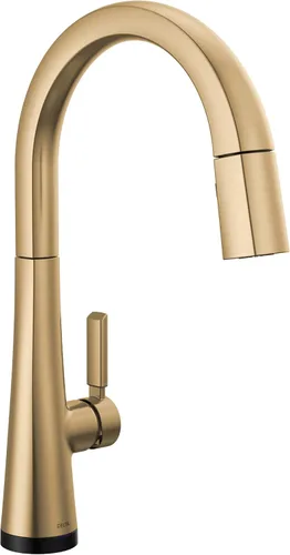 Miniatura 18 de Delta Grifo Monrovia Dorado para cocina, grifos de cocina con rociador desplegable, grifo de fregadero de cocina, grifo dorado para fregadero