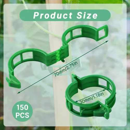Miniatura 2 de 100 clips de plástico asegurados para plantas, clips reutilizables para soporte de plantas, clips de tomate para asegurar plantas trepadoras, uvas