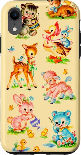 Miniatura 25 de Vintage Baby Animals Nursery 50's Retro Yellow Case for iPhone 17