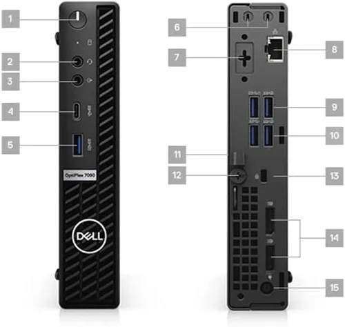 Miniatura 3 de Dell Optiplex 7090 Micro Desktop Core i5-10500T - Disco duro SSD de 256 GB - 16 GB RAM 6 núcleos @ 3.8 GHz Win 11 Pro Negro
