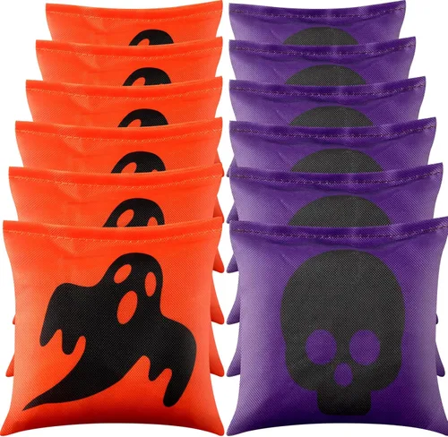 Ceenna 12 bolsas de frijoles de Acción de Gracias, Halloween, calabaza, Cornhole, bolsas para lanzar juegos de Navidad, bolsas de frijoles de maíz