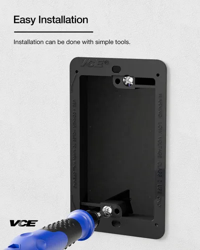 Miniatura 3 de VCE Soporte de montaje de bajo voltaje (1 banda, paquete de 5) para placa de pared de una sola banda, cables de teléfono, cables de red, HDMI, Negro