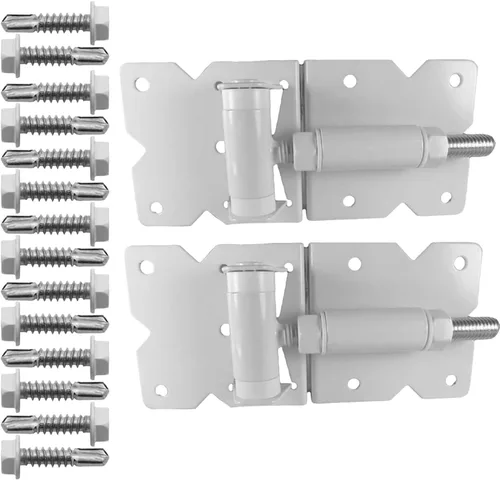 Bisagra de puerta de acero inoxidable blanco para vinilo, esgrima de PVC - CAJA Cantidad 12