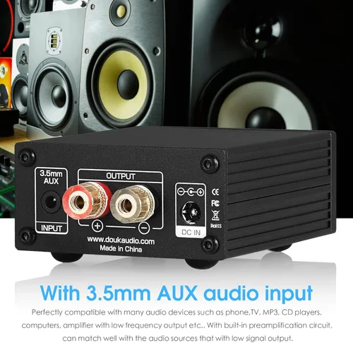 Miniatura 4 de Nobsound Mini amplificador de subwoofer de 100 W con paquete de fuente de alimentación DC 19V 4.74A, amplificador digital con adaptador