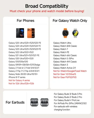 Miniatura 5 de Estación de carga inalámbrica para Samsung S25 Ultra/S25/S24/S23/S22/Z Flip 7/Fold 6, cargador inalámbrico 3 en 1 para Galaxy Watch 8 Gris(Tech Grey)