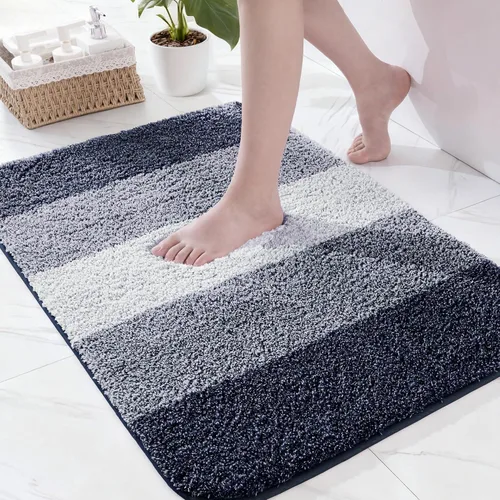 Miniatura 12 de Exclusivo Mezcla Tapetes de baño de 17 x 24 pulgadas, extra suaves, antideslizantes, absorbentes, de microfibra, lavables a máquina, de secado