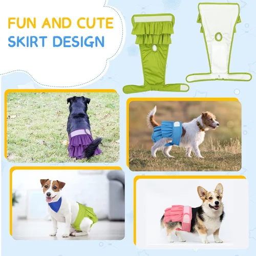 Miniatura 4 de Paquete de 4 pañales para perras, pañales lavables y reutilizables para cachorros, altamente absorbentes, cómodos pañales para perros en celo