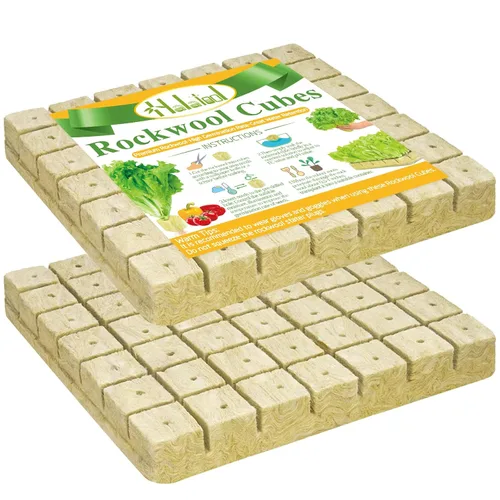 Miniatura 15 de Cubos de lana de roca de 5 cm de Halatool para jardín, cubos de lana de roca para hidroponía, cubos de plantación de lana de roca para cultivo sin 2