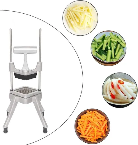 Miniatura 8 de ROVSUN Cortador de verduras comercial con 4 tamaños de cuchillas, cortador de patatas y papas fritas, cortador de frutas de acero inoxidable