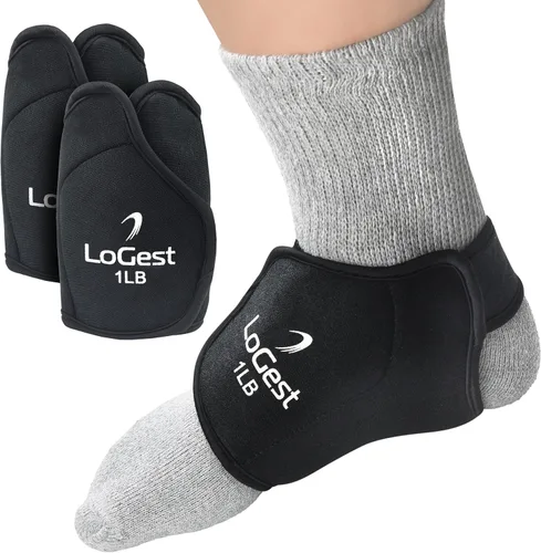 LoGest Pesas para pies con cierres de velcro – 1 libra, 2 libras, 3 libras, 4 libras – Se venden en pares cómodos y seguros de neopreno acolchado