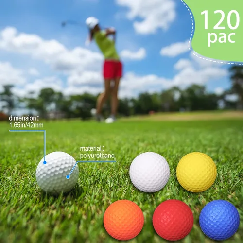 Miniatura 2 de Paquete de 120 pelotas de práctica de golf de espuma a granel, pelotas de golf de espuma para práctica de golf, sensación realista y pelotas