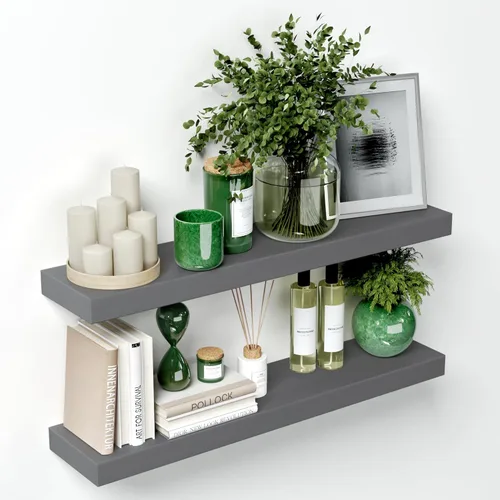 Miniatura 52 de Homeforia Estante flotante blanco de 48 pulgadas, estantes flotantes de madera maciza de alta gama de 48 pulgadas de largo para montaje en pared