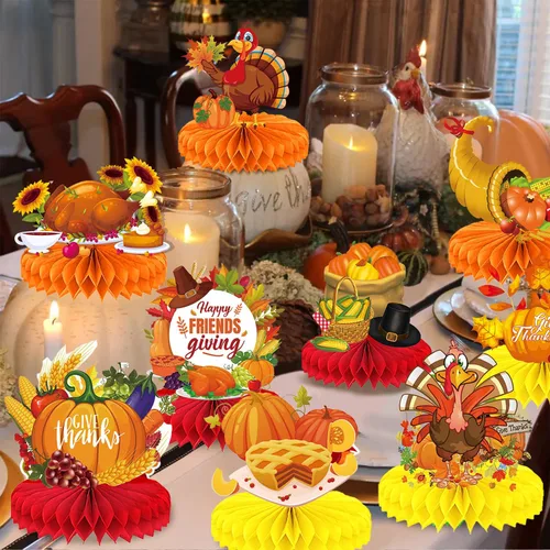 Miniatura 23 de 9 piezas de decoración de centro de mesa de otoño, decoración de mesa para fiesta de otoño, centro de mesa de Acción de Gracias, centro de mesa