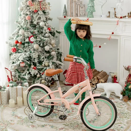 Miniatura 4 de ACEGER Bicicleta crucero de playa para niñas de 5 a 13 años, 16" 18" 20" 24" bicicleta de una sola velocidad para niños incluye freno contrapedal