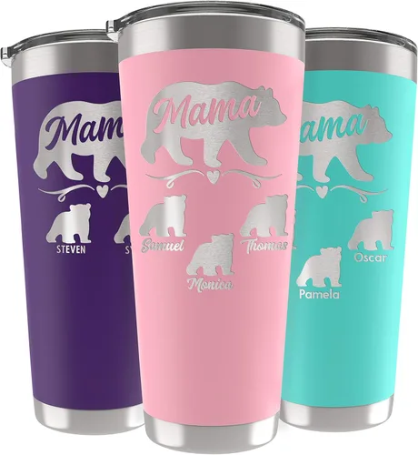 Miniatura 32 de Vaso de Mamá Oso, vaso personalizado para mamá Oro Rosa
