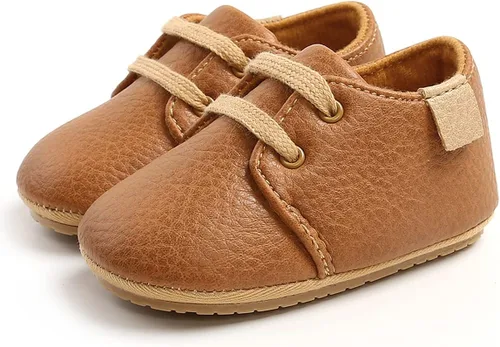 Miniatura 8 de QWZban Zapatos de bebé para niños y niñas, zapatillas de deporte con suela de goma antideslizante, para cuna de bebé, zapatos de vestir
