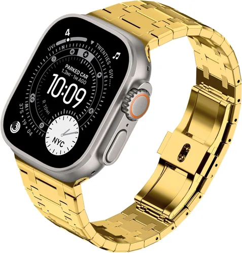 Miniatura 22 de KADES Correa de acero inoxidable compatible con Apple Watch Band Ultra 3/2/1 de 1.73 pulgadas Series 11/10 de 1.81 pulgadas/1.65 pulgadas, Series
