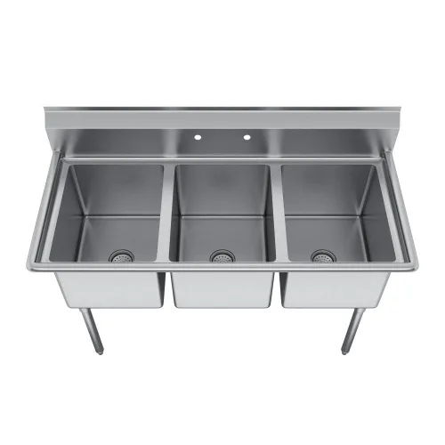 Miniatura 2 de Elkay Foodservice Fregadero de 3 compartimentos, 39 x 19.75 pulgadas OA, altura de trabajo de 36 pulgadas, cuenco de 10 x 14, 10 profundos