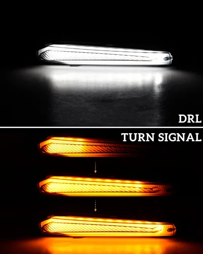 Miniatura 2 de SAUTVS luces LED para señal de giro delantera, luces de circulación diurna DRL, lámparas auxiliares de acento con luces intermitentes amarillas