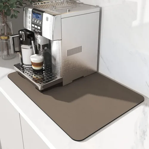 Miniatura 18 de AMOAMI Tapete de café absorbente con parte trasera de goma para secar platos para encimera de cocina, accesorios de bar para debajo de la cafetera