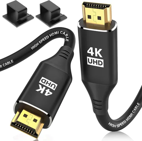 Miniatura 9 de Cables HDMI de 1 pie/1.0 ft, 4K @ 60 Hz en pared CL3 Cable HDMI 2.0 de alta velocidad HD blindado cable compatible con Roku TV/portátil/PC/HDTV y más