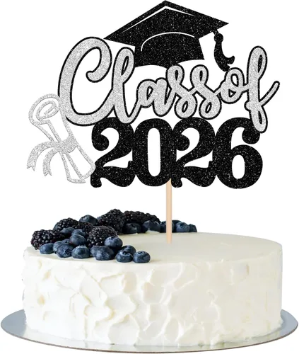 Miniatura 19 de 1 pieza de decoración de pastel de graduación de niña de tacón alto con tapa de graduación con purpurina 2024, selección de pastel de graduación Oro