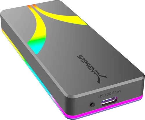 Miniatura 10 de SABRENT Carcasa USB C NVMe, Carcasa SSD M.2 sin herramientas para 2230-2280, adaptador USB 3.2 Gen 2 de 10 Gbps, refrigeración de aluminio, carcasa