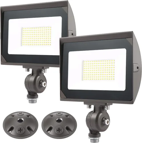 Miniatura 10 de Luz de inundación LED de 150 W para exteriores con placa, 5000 K, luz de día 21000 LM, 100-277 V, UL/DLC impermeable, luz de seguridad LED