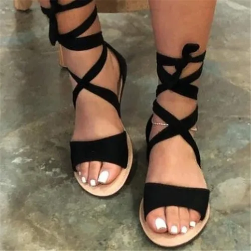 Miniatura 2 de Gibobby Womens Sandals Sandalias casuales de verano cómodas con tiras, sandalias bohemias casuales con cordones, sandalias planas de playa, zapatos
