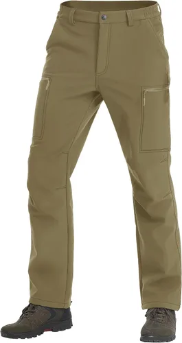 Miniatura 4 de TACVASEN Pantalones de senderismo para hombre, con forro polar, pantalones de trabajo cargo con 5 bolsillos para pesca, campamento y viajes