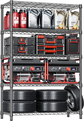 Miniatura 16 de IZEUK Estantes de Almacenamiento Conectados, Unidad de Estantería Metálica Ajustable DIY de Servicio Pesado para Esquina, Ideal para Cocina, Garaje