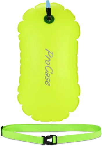 ProCase Flotador de boya de natación, flotador de seguridad de burbujas de natación con cinturón ajustable para nadadores de aguas abiertas,